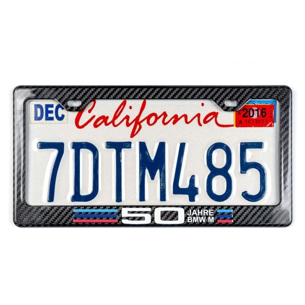 Real Carbon Fiber License Plate Frame -100% Handcrafted for BMW M Car (Black) High Gloss Finish Compatible with BMW All Vehicle License Plate… (M)
